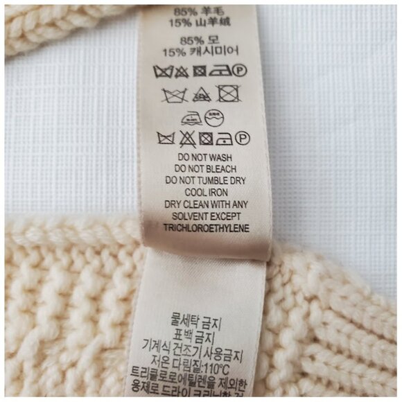 Burberry Authentic Wool/Cashmere Scarf Chunky Oversize Cable Knit Unisex 13 x 86 - Picture 5 of 16